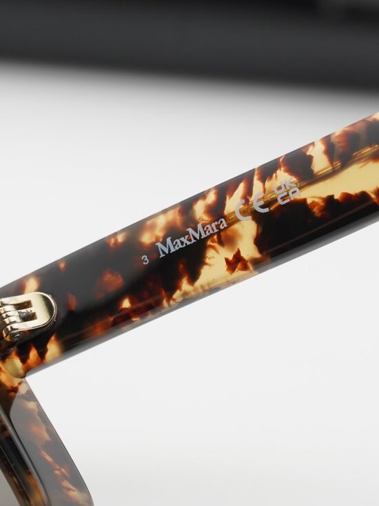 Max Mara SPARK1 MM0075 52P Shield Sunglasses - Dark Havana / Green main image 5